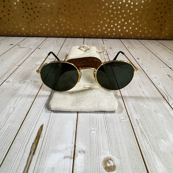 🕶️ Vintage 1994 American Eagle Sunglasses – Round Gold Frame w/ Green Lenses - Picture 1 of 6